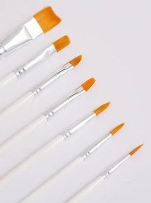 7 Gói Cọ Sơn Màu Trắng, Cọ Sơn Đa Năng Bằng Gỗ Để Vẽ Tranh - trắng - Xem 1
