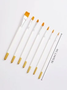 7 Gói Cọ Sơn Màu Trắng, Cọ Sơn Đa Năng Bằng Gỗ Để Vẽ Tranh - trắng - Xem 2