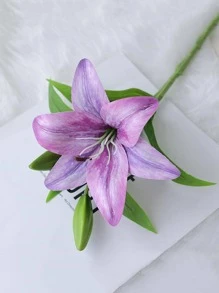 1pc Plastic Artificial Flower, Modern Romantic Purple Faux Flower For Home Decor - Purple - View 3