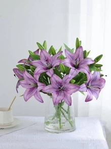 1pc Plastic Artificial Flower, Modern Romantic Purple Faux Flower For Home Decor - Purple - View 1