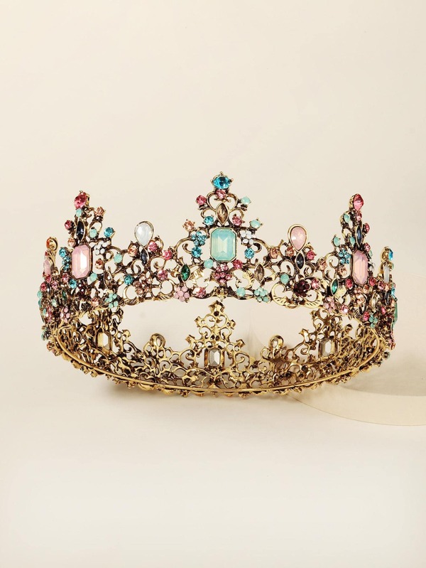 Baroque Queen Crown Rhinestone Wedding Crowns and Tiaras for Women SHEIN USA