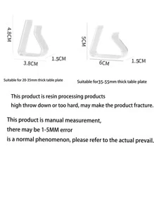 4入组/套PS桌布固定創意透明防滑桌布夾 - 無色 - 查看 3