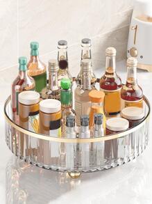 1 pieza Estantería giratoria multiusos de lujo, organizador de frascos de especias transparente para cocina, sala de estar, comedor, fiesta, regalo, cumpleaños, regalo de Navidad