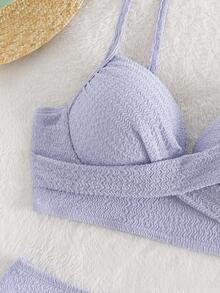 Solid Color Textured Fabric Hard Plastic Cup Set Summer - Mauve Purple - View 4