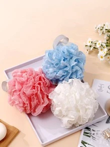 1入組蕾絲邊發泡沐浴可愛PE浴花 - 藍色 - 查看 6