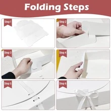 3/5/15PCs Gift Boxes With Lids, White Black 10.6X8X3.2 Inch Gift Boxes, Bridesmaid Proposal Box With Ribbon, Kraft Paper Boxes For Wedding, Packaging, Present, Birthday, Christmas, Party - White - View 10