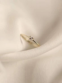 ESBERRY 1枚925纯银永恒戒指，奢华精致的女士珠宝礼物 - 金色 - 查看 7