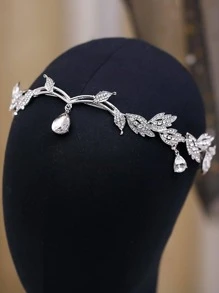 1pc Women Rhinestone Decor Glamorous Costume Hair Band For Party - Silver - View 5