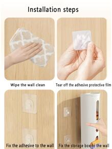 1pc/wall-mounted Underwear Storage Box, Sock Storage Box, Removable Punch-free Storage Artifact - White - View 8