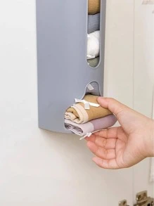 1 Gói Túi Rác Treo Tường Nhà Tổ Chức Màu Xám PP No Punch Hộp Bảo Quản Quần Áo Hộ Gia Đình - Xám - Xem 3