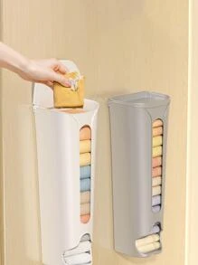 1 Gói Túi Rác Treo Tường Nhà Tổ Chức Màu Xám PP No Punch Hộp Bảo Quản Quần Áo Hộ Gia Đình - Xám - Xem 5