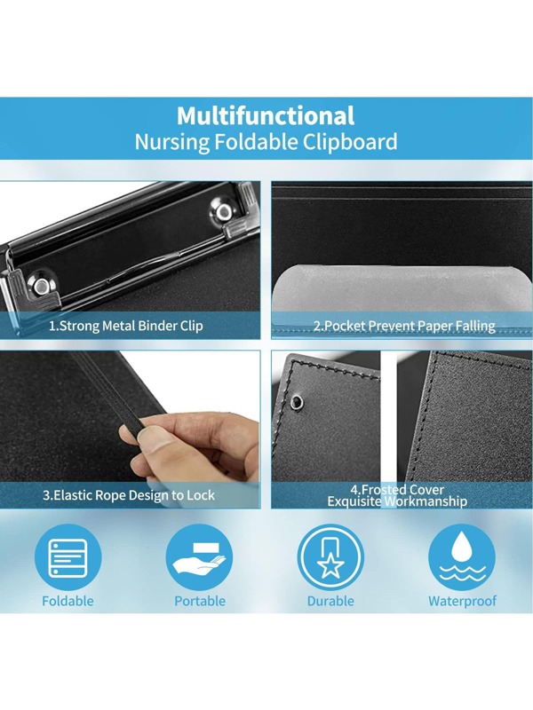 Nursing Clipboard Foldable3 Layers Folding Nursing Clipboard with