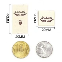50Pcs Cloth Labels Fold Tags Heart Pattern Label For Knitted Hats Printed Sew Tag - Apricot - View 2
