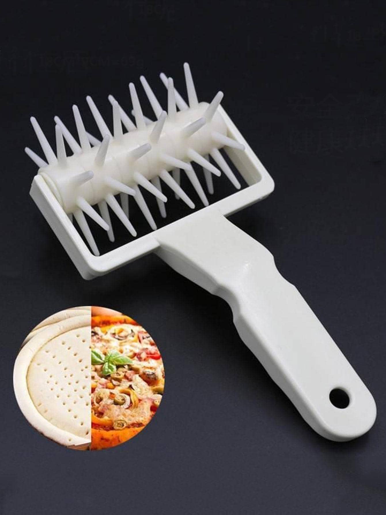 1 Dụng Cụ Đấm Bột Làm Bánh Pizza Bằng Nhựa, Con Lăn Pizza Sáng Tạo Màu Trắng Cho Nhà Bếp - trắng - Xem 1