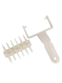 1 Dụng Cụ Đấm Bột Làm Bánh Pizza Bằng Nhựa, Con Lăn Pizza Sáng Tạo Màu Trắng Cho Nhà Bếp - trắng - Xem 2