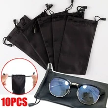 10Pcs Portable Soft Cloth Waterproof Sunglasses Bag Microfiber Dust Storage Pouch Glasses Carry Bag Eyewear Case Container School Supplies School Accessories Back To School Universty Students Organizer