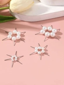 12pairs/Set Faux Pearl Decor Stud Earrings - White - View 2