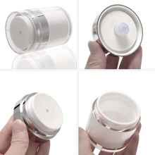 1入組50ML無氣泵罐空亞克力按奶油乳液瓶可填充化妝品容器便攜旅行化妝工具 - 白色 - 查看 6