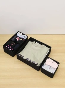 Multi-Piece Non-Woven Fabric Storage Boxes, Lidless Underwear Storage Boxes, Foldable Organizer Bags For Storing Cosmetics, Tissues, Remote Controls, Stationery And Other Small Items, Suitable For Living Room, Bedroom, Closet, Various Sizes Available