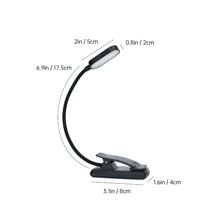 1 luz de libro de plástico, luz de libro recargable negra moderna para el hogar - Negro - Ver 8