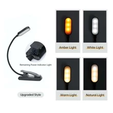 1 luz de libro de plástico, luz de libro recargable negra moderna para el hogar - Negro - Ver 4