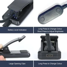 1 luz de libro de plástico, luz de libro recargable negra moderna para el hogar - Negro - Ver 6