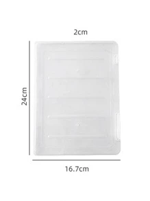 1pc Clear Stationery Storage Box - White - View 2