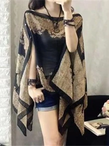 1 Khăn choàng không co giãn họa tiết Paisley trưởng thành dành cho phụ nữ: Quấn quần áo chống nắng nhẹ - Áo chui đầu bằng lụa giả lý tưởng cho du lịch, tiệc tùng và cuộc sống hàng ngày Phụ kiện Boho dành cho phụ nữ - màu đen - Xem 4