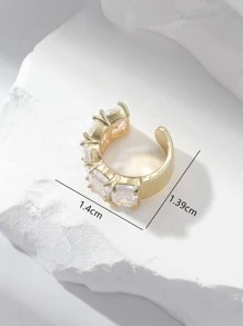 1pc Delicate & Minimalist Ear Cuff With Zirconia Crystals For Unique Luxury Look
