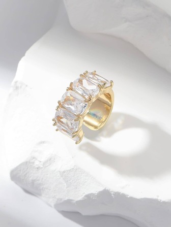 1pc Delicate & Minimalist Ear Cuff With Zirconia Crystals For Unique Luxury Look