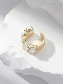 1pc Delicate & Minimalist Ear Cuff With Zirconia Crystals For Unique Luxury Look