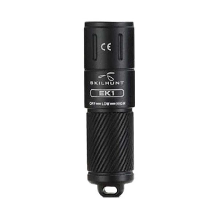 skilhunt 1pc 180 Lumens USB-C Rechargeable Mini Keychain LED Flashlight NICHIA 219-F V2 R90 500 - Black - View 1