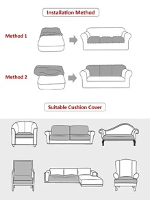 1入組花卉圖案防水彈性沙發坐墊現代滌綸沙發墊套 - 彩色 - 查看 3