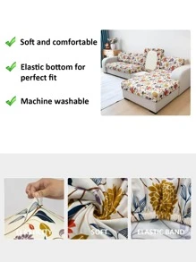 1入組花卉圖案防水彈性沙發坐墊現代滌綸沙發墊套 - 彩色 - 查看 5