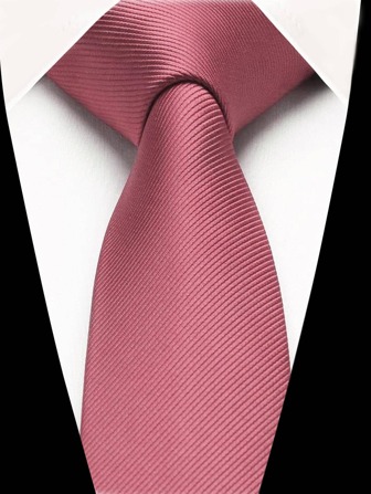 1 件男士纯色领带耐用、百搭、时尚领带，适合婚礼派对节日休闲男士领带