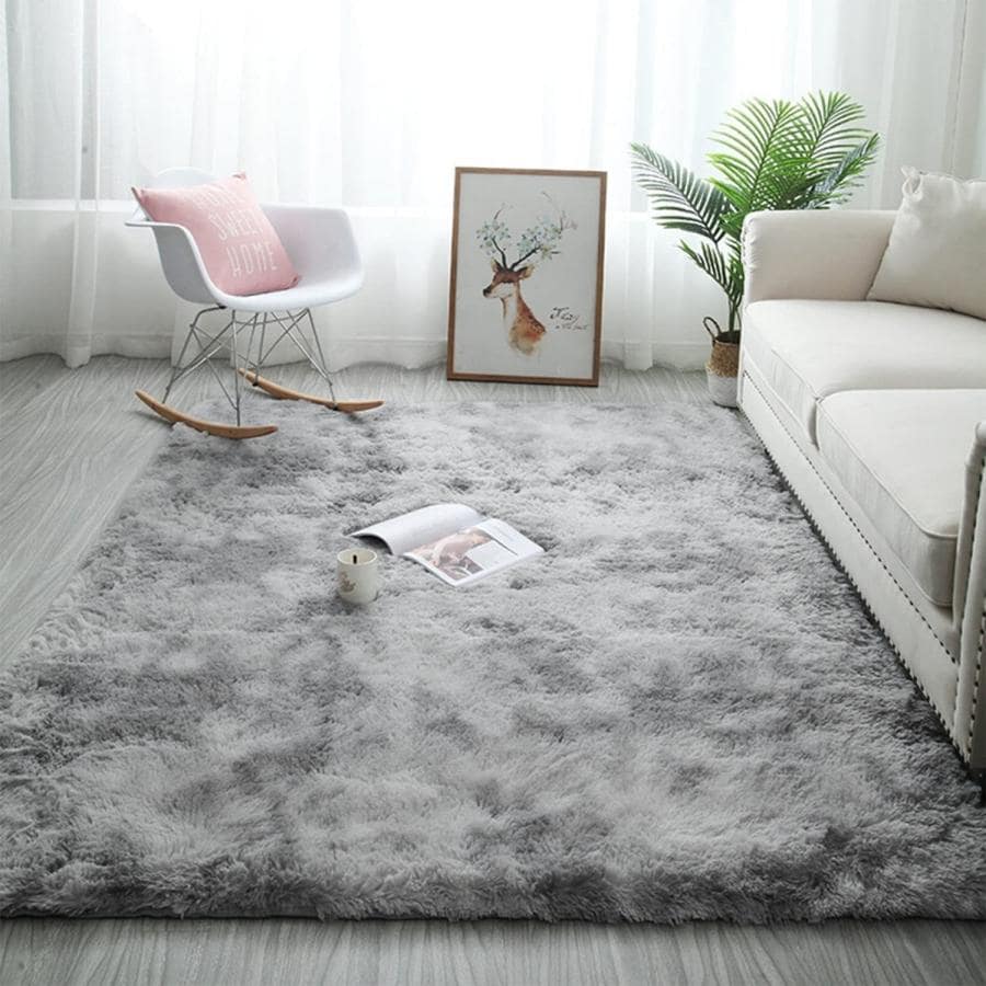 Tapetes para Sala Modernos Gris Alfombra Recamara Grande Alfombra Felpa para Sala de Estar Tapete Peludo Mullida Súper Suave Tapete Decorativo para Dormitorio Cuarto -40x60CM - Gris Oscuro - Ver 1