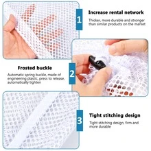 Pack Of 3 Laundry Net For Washing Machine Coarse Laundry Bag With Cord Stopper Durable Laundry Net - White - View 3