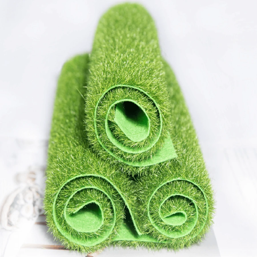 1pc Plastic Artificial Lawn, Cottagecore Fake Lawn For Home Decoration And Party - Green - View 1