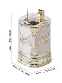 1pc Internet Celebrity High-End Press Type Toothpick Box, Automatic Pop-Up Toothpick Holder For Home Living Room And Restaurant, And European Style Fashionable And Creative Toothpick Holder Storage Box - White - View 7