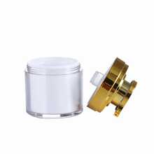 1入組金色無氣罐空亞克力奶油乳液瓶可填充化妝品容器便攜