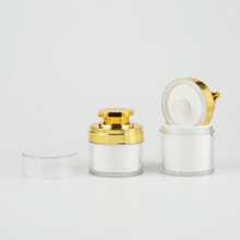 1入組金色無氣罐空亞克力奶油乳液瓶可填充化妝品容器便攜