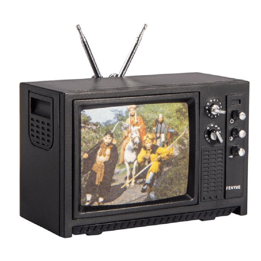 1pc Mini Simulation TV Miniature Ornament Of Small Household Appliance - Black - View 1