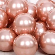 50pcs Metallic Balloon Set, 12 Inch Rose Gold Latex Balloon For Party Decor - Rose Gold - View 1