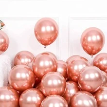 50pcs Metallic Balloon Set, 12 Inch Rose Gold Latex Balloon For Party Decor - Rose Gold - View 3
