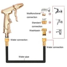 1set Rubber Watering Gun Set, Modern Garden Hose Nozzle Set For Irrigation - Black - View 4