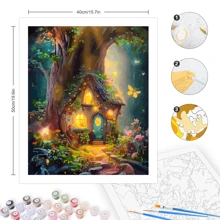 Diy Painting By Numbers For Adults Starter Kits Forest Personalized Gift Paint With Numbers For Home Decors 40x50cm/16x20inch Without Frame
