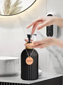 Bộ 3 chai đựng xà phòng 16,91oz có nhãn dán, chai đựng sữa dưỡng thể họa tiết chữ cái, chai sữa tắm rỗng có vòi bơm, thích hợp đựng dầu gội, sữa tắm, dầu xả, đồ dùng phòng tắm, sắp xếp phòng tắm, trang trí nhà cửa, mùa thu, mùa tựu trường - màu đen - Xem 8