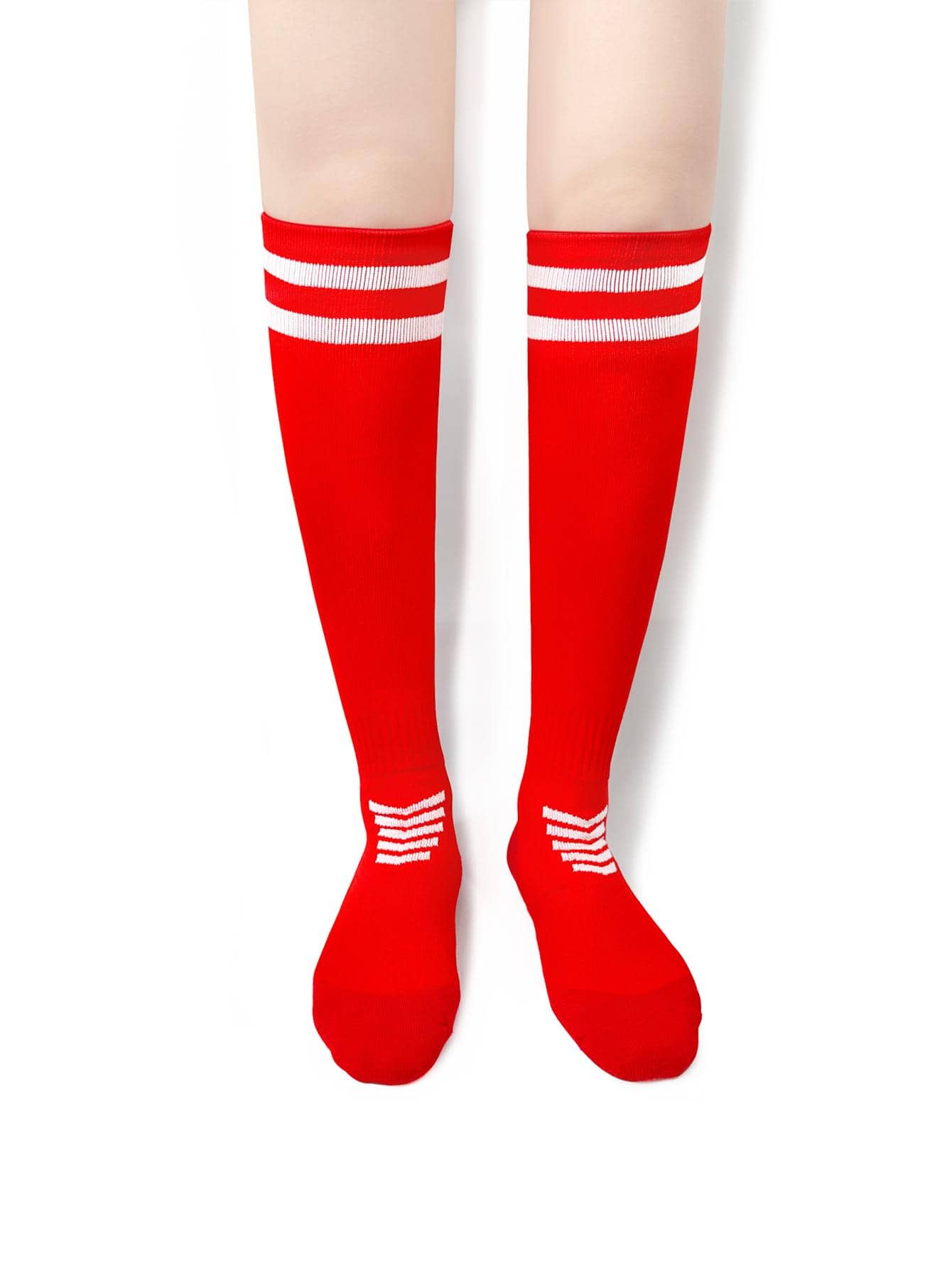 足球襪過膝足球運動襪男女,防滑透氣 - 紅色 - 查看 1