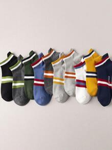 10pairs Women Striped Pattern Casual Ankle Socks For Daily Life - Multicolor - View 3