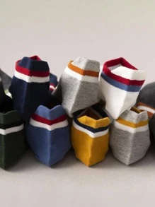 10pairs Women Striped Pattern Casual Ankle Socks For Daily Life - Multicolor - View 2